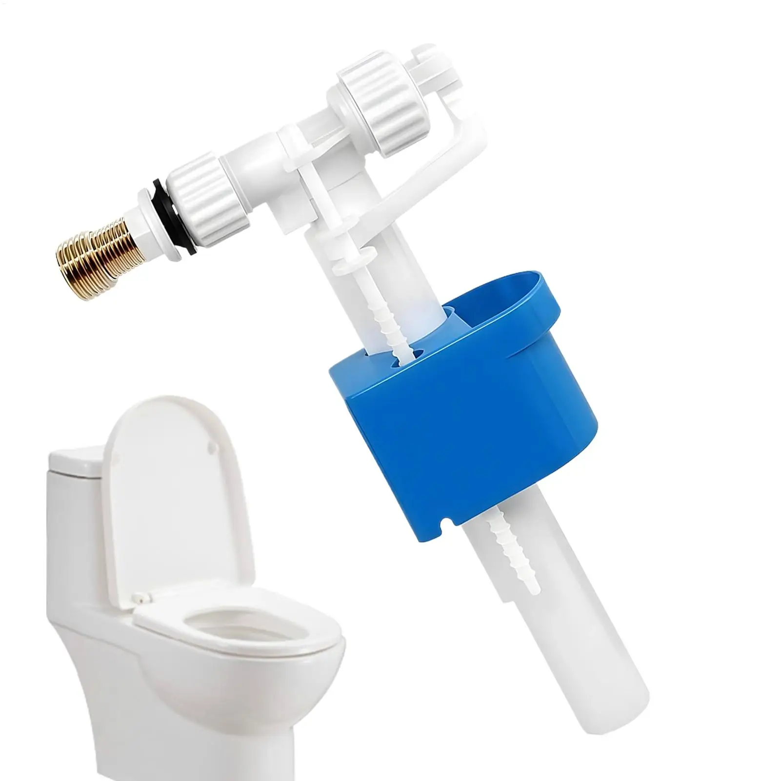 

Toilet tank inlet valve with float valve, leak-proof and durable plastic side-entry toilet inlet valve replacement part