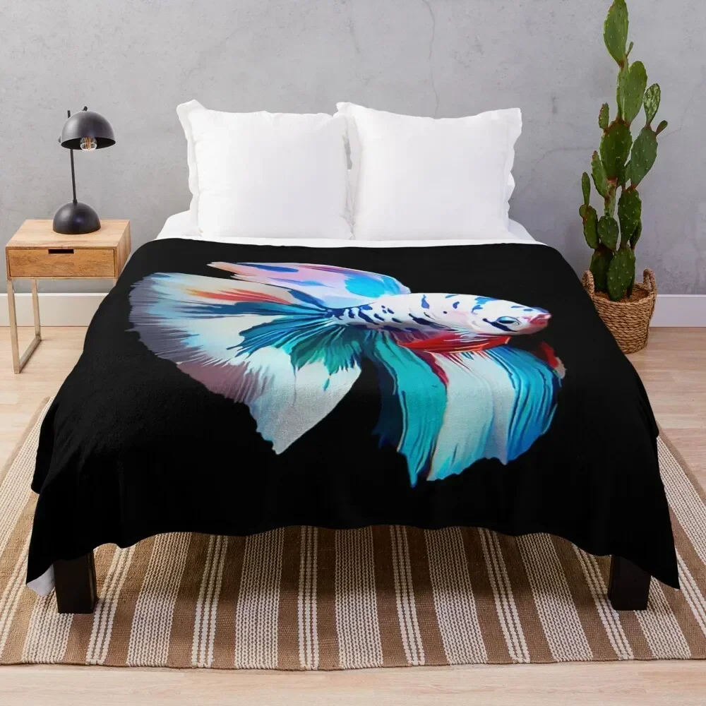 

Betta Fish Throw Blanket Warm Comfortable Blanket Gift for Parents Friends