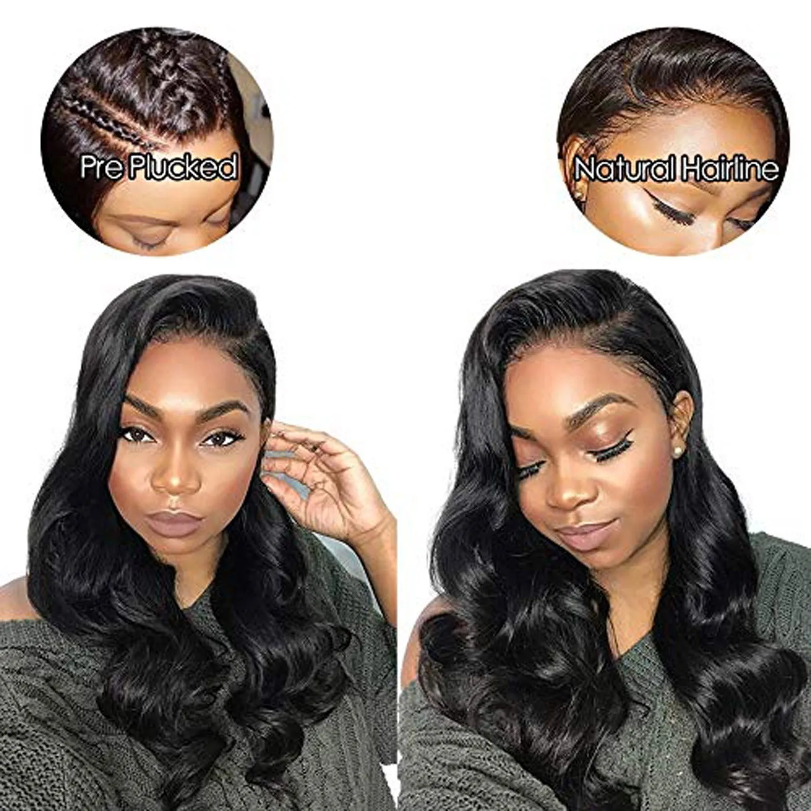 V Part Wig Body Wave Upgrade U Part Synthetic Wigs For Black Women Full Head Clip In Hair Black No Leave Out Thin Part Wig