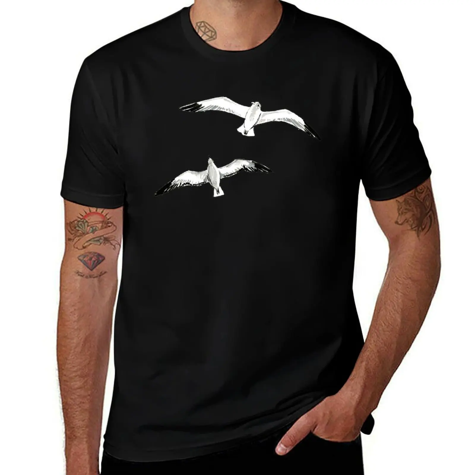 

Seagulls T-Shirt cotton t shirts high quality t shirts for man slim fit man t shirts graphic T-shirt