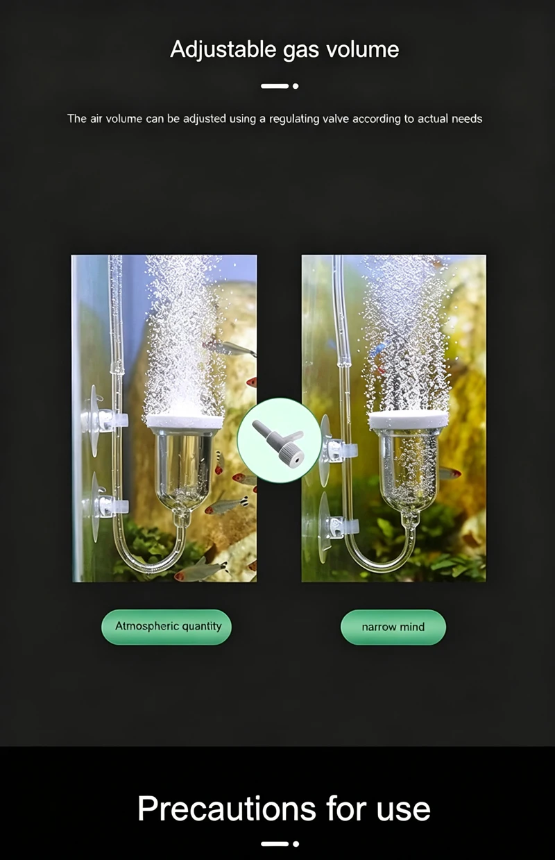 Geräuscharme Aquarium-Sauerstoffpumpe mit Luftstein für Aquarien, Pflanzenbecken und Fischzucht – Detail 6