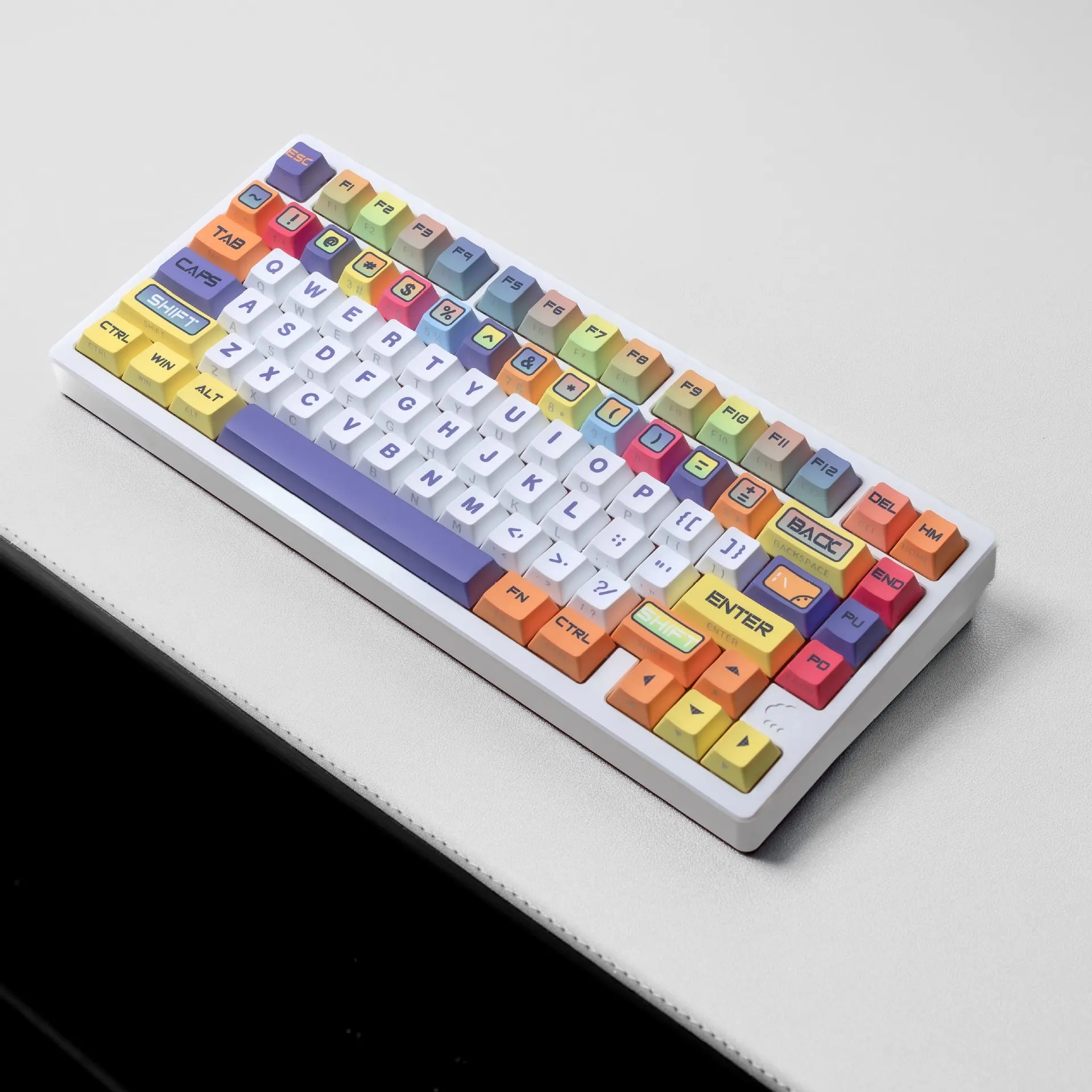 JCM cartoon double engraving light transmission Pbt original full set of keycaps Korean German European small language large