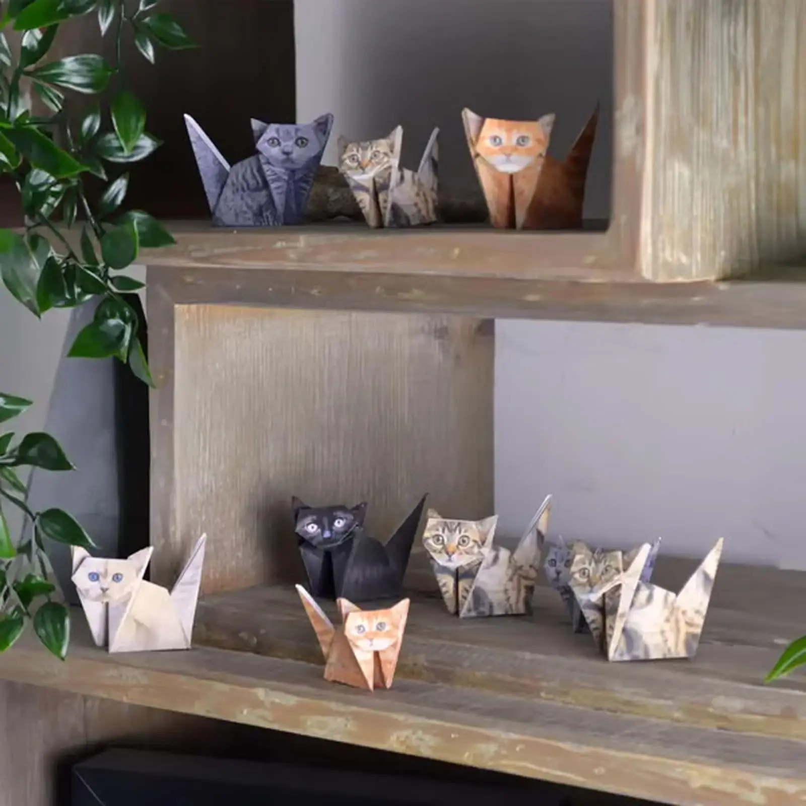 DIY Paper Cats-50 ورقة DIY Origami Paper لطي شخصيات القطط اللطيفة، نشاط حرفي ممتع للبالغين والأطفال، هدية لمحبي القطط