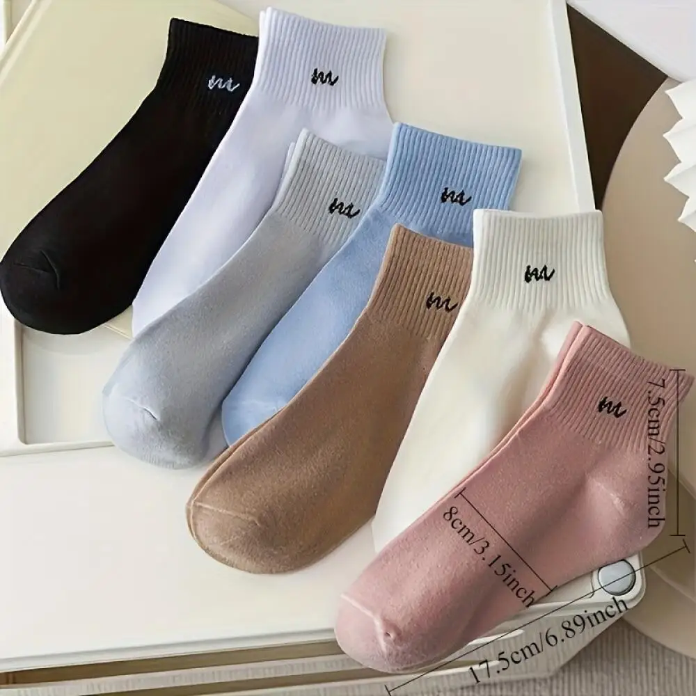 6Pcs 3Pairs Women Ribbed Ankle Socks Soft Stretchy Multi Color For Casual Sports Spring Daily Wear Comfort Durable