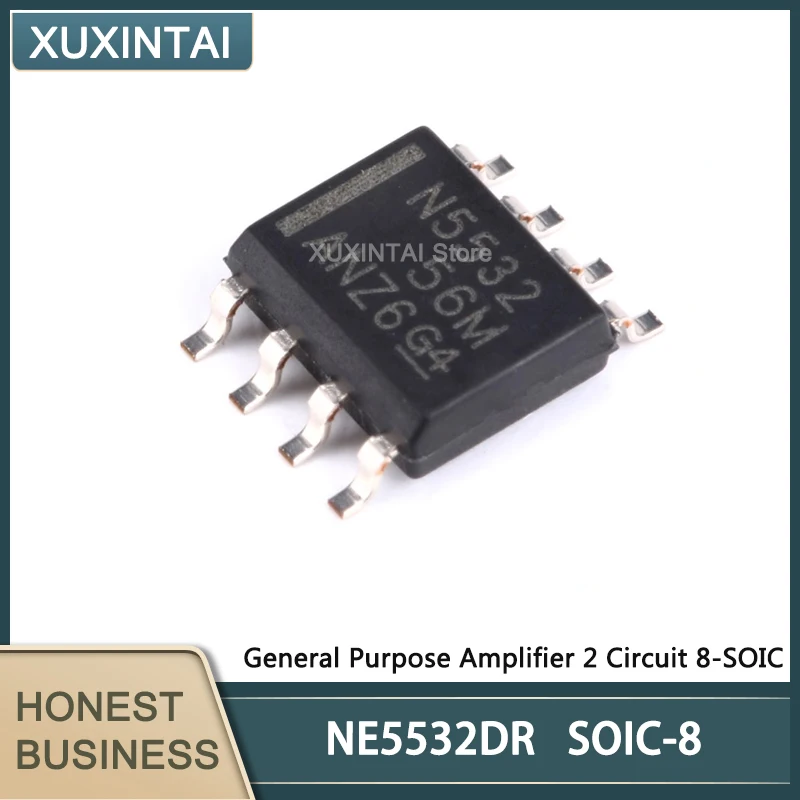 50Pcs/Lot  New Original  NE5532DR NE5532  SOIC-8  General Purpose Amplifier 2 Circuit