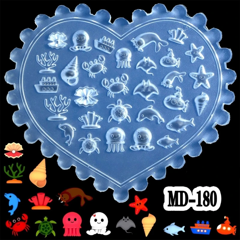 1pc Tulip Sea Shell Rabbit Goldfish Starfish 3D Acrylic Nail Mold Nail Decorations DIY Silicone Manicure Mold Nail Art Mold