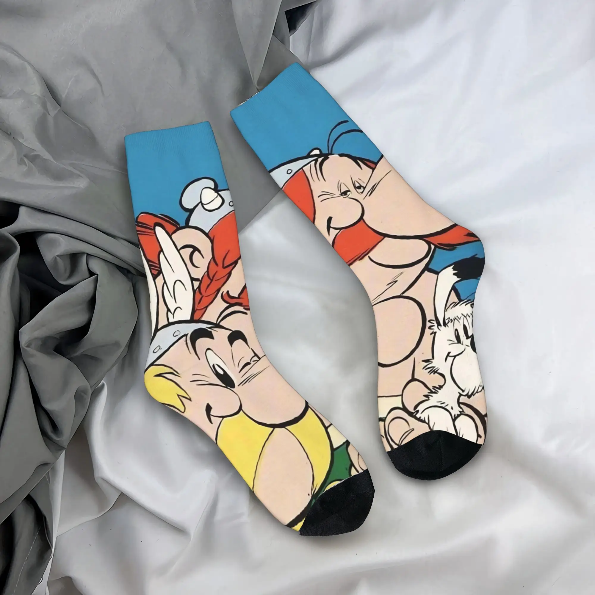 جوارب أستريكس وأوبليكس جوارب ربيعية عصرية للنساء والرجال جوارب ناعمة جرافيك خارجية مضادة للانزلاق #1