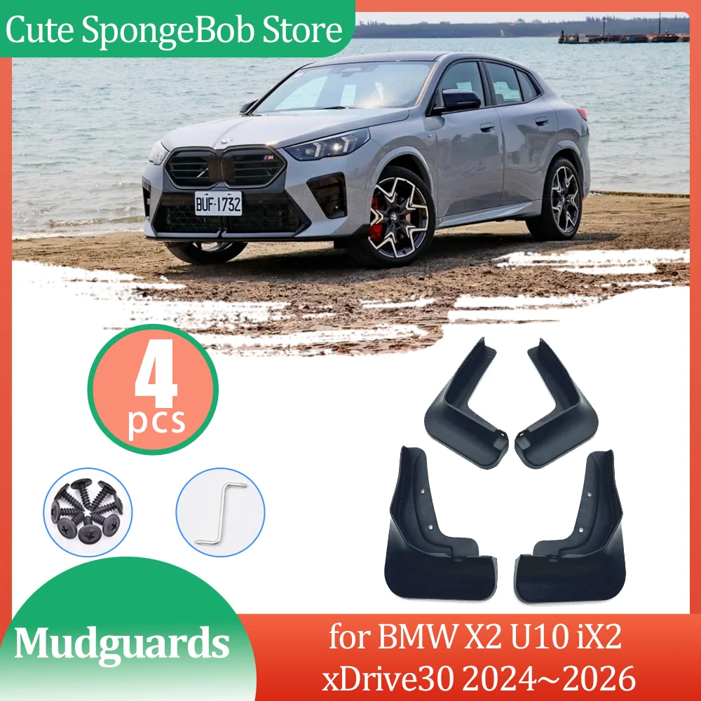 

Car Mudguards for BMW X2 U10 iX2 xDrive30 2024~2026 2025 Mud Flaps Flare Flap Front Rear Fender Splash Part Guard Accessories