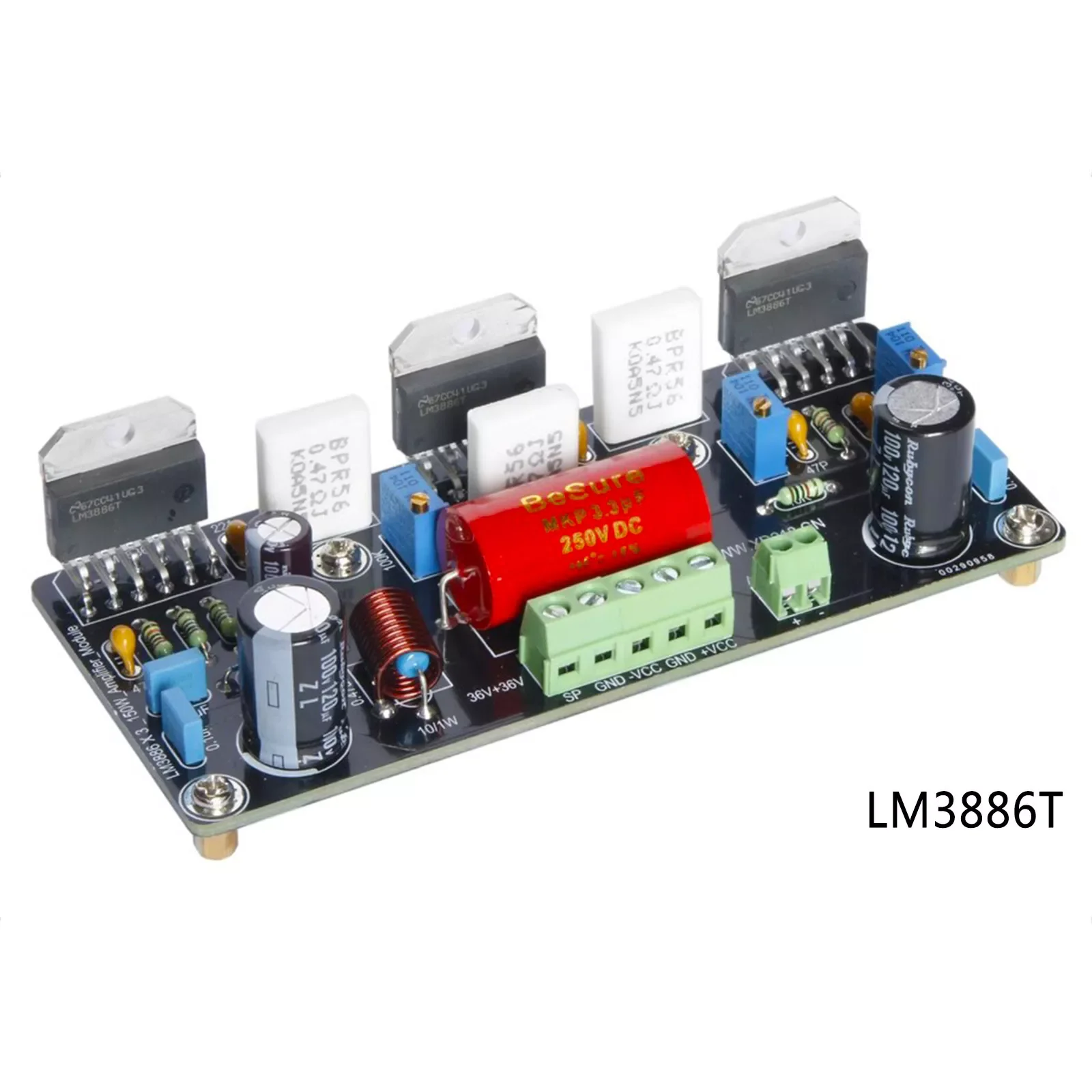 

LM3886 X 3 Parallel 150W Pure DC Mono Amplifier Board Assembled