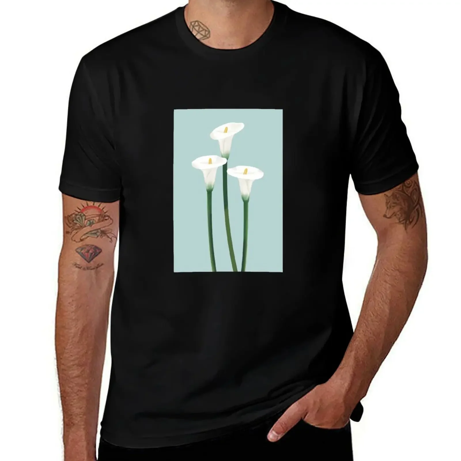 

Callas, flowers T-Shirt cheap stuff Luxury man oversized graphic tee shirt compression shirt men