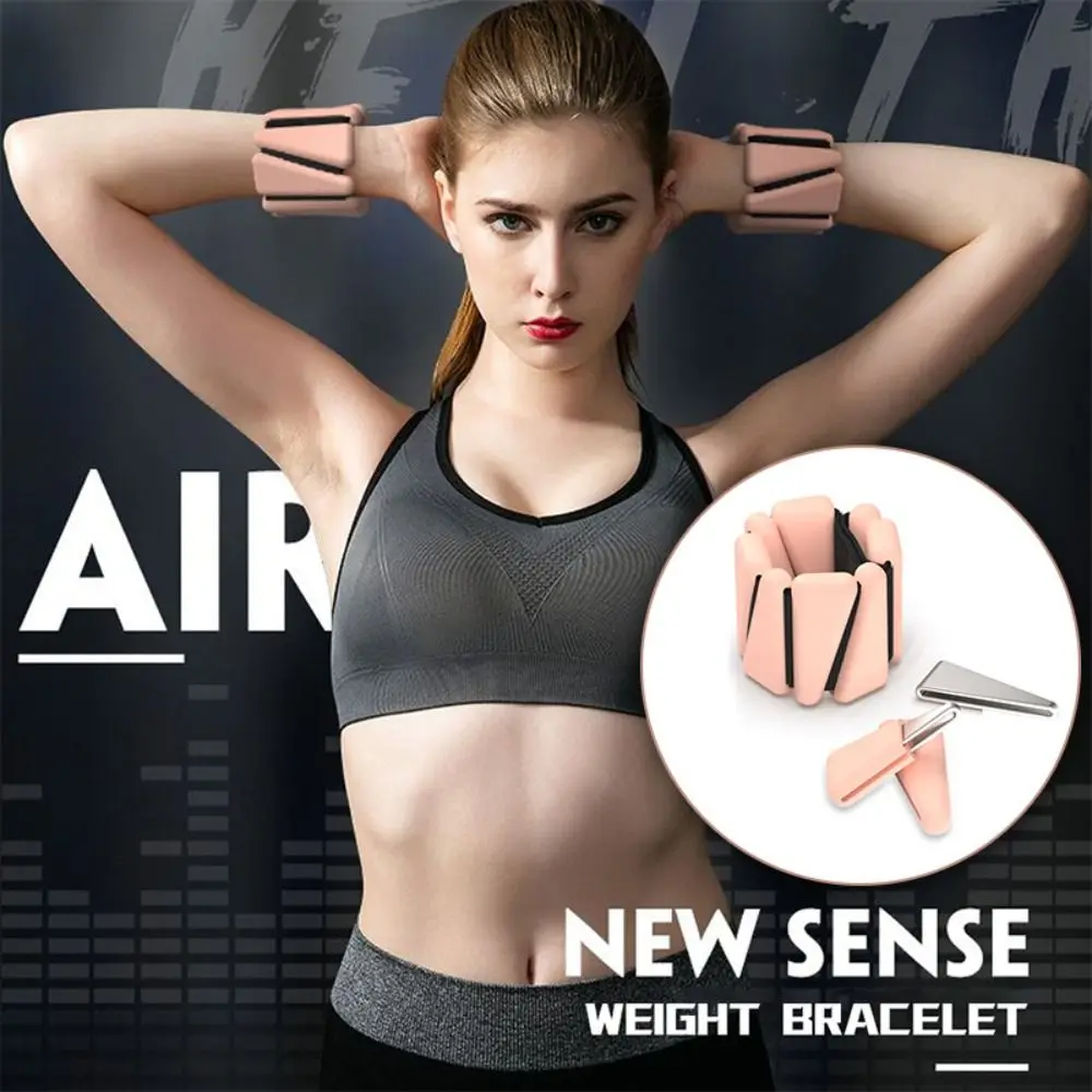 

Adjustable Wrist Weight Bracelet Sweat-proof Yoga Weighted Wrist Strap Silicone 1 LB Weight-bearing Fitness Equipment Running