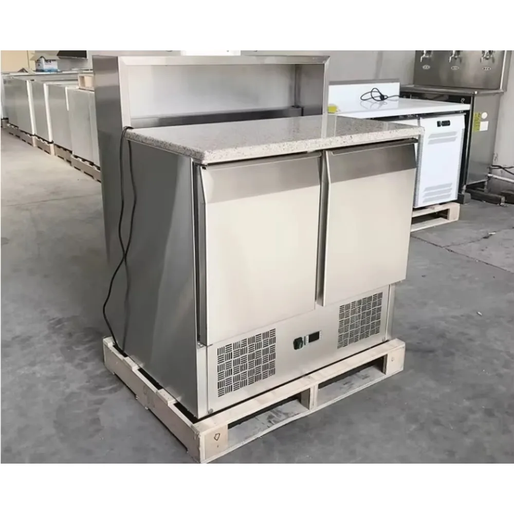 OEM 201 Stainless Steel Single-Temperature Air Cooling Pizza Chiller Fridge Salad Bar Prep Table Top Display Drawer Spreading - view 6