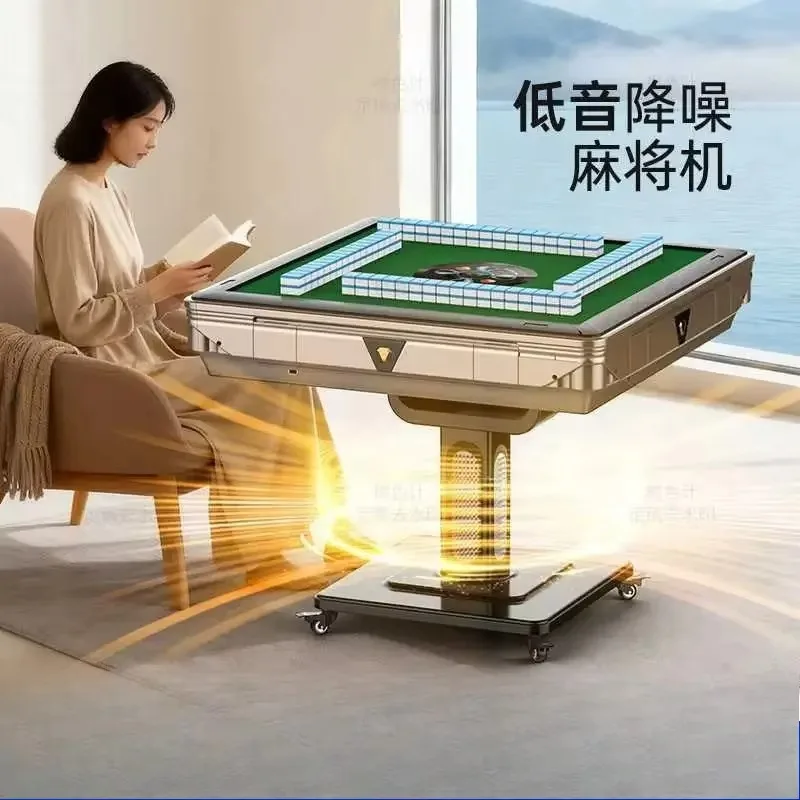 【Industrial】Foldable Silent Four-port Heated Automatic Mahjong Table, Dual-Use Portable Household Dining & Indoor Game Table
