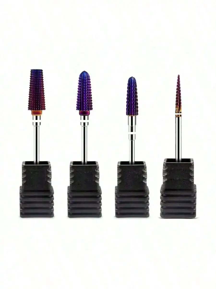 1 or 4pcs Tungsten Carbide Nail Drill Bits Set, 5-in-1 Nail Cleaning & Trimming Tools, Professional Manicure Nail Art