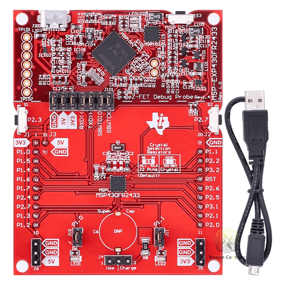 テキサス・インスツルメンツ-msp-exp430fr2433-launchpad-開発キット-msp430fr2433-16ビット-mcu-ボード（16kb-fram、4kb-ram搭載）