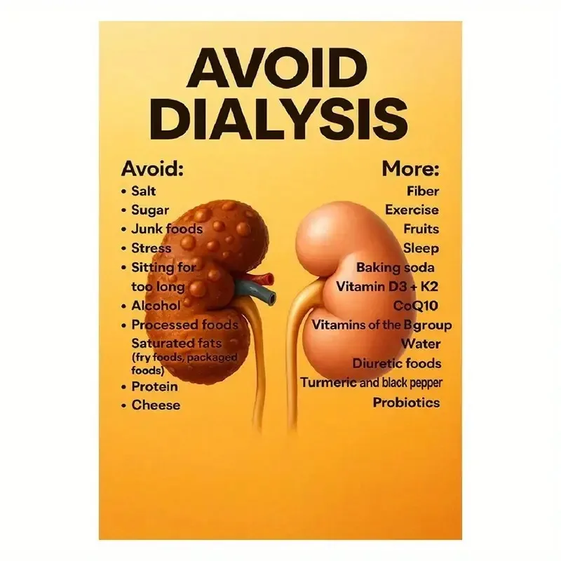2D Flat Design Guide for Kidney Care, Suitable for Dialysis and Managing Issues - Measuring 12X18 Inches| Ideal for Contemporary