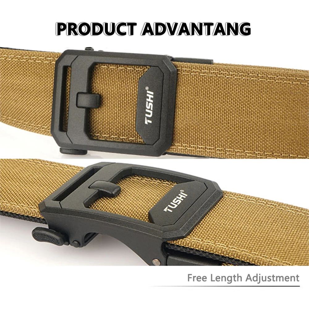 TUSHI New 43mm Tactical Gun Belt for Men and Women 1100D Nylon Metal Automatic Buckle Police Military Belt Hunting IPSC Girdles
