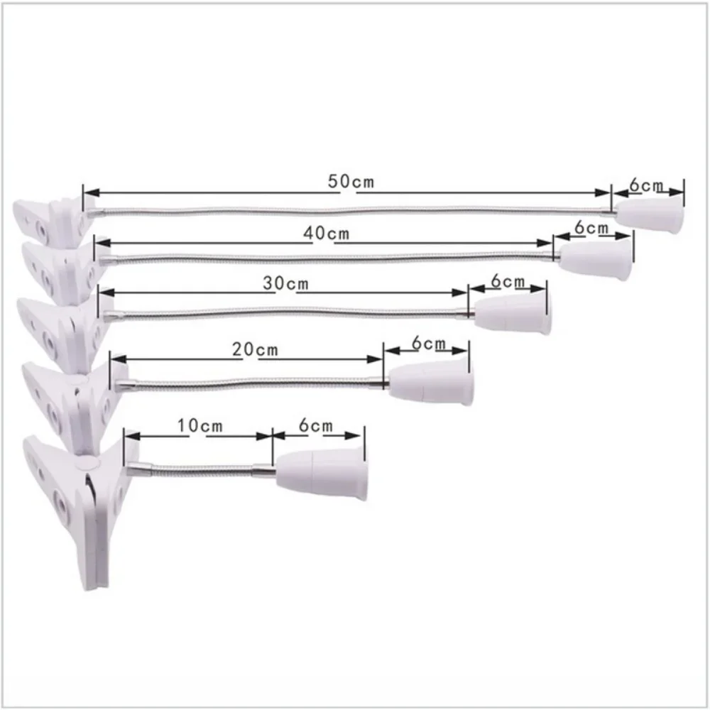 Clip-Schreibtischlampenfassung, Schreibtisch-Lichtadapter, Clip-Glühbirnenhalter, Wachstums-LED-Lampenständer, flexibles Licht, E27, E26-Fassung mit Kabel