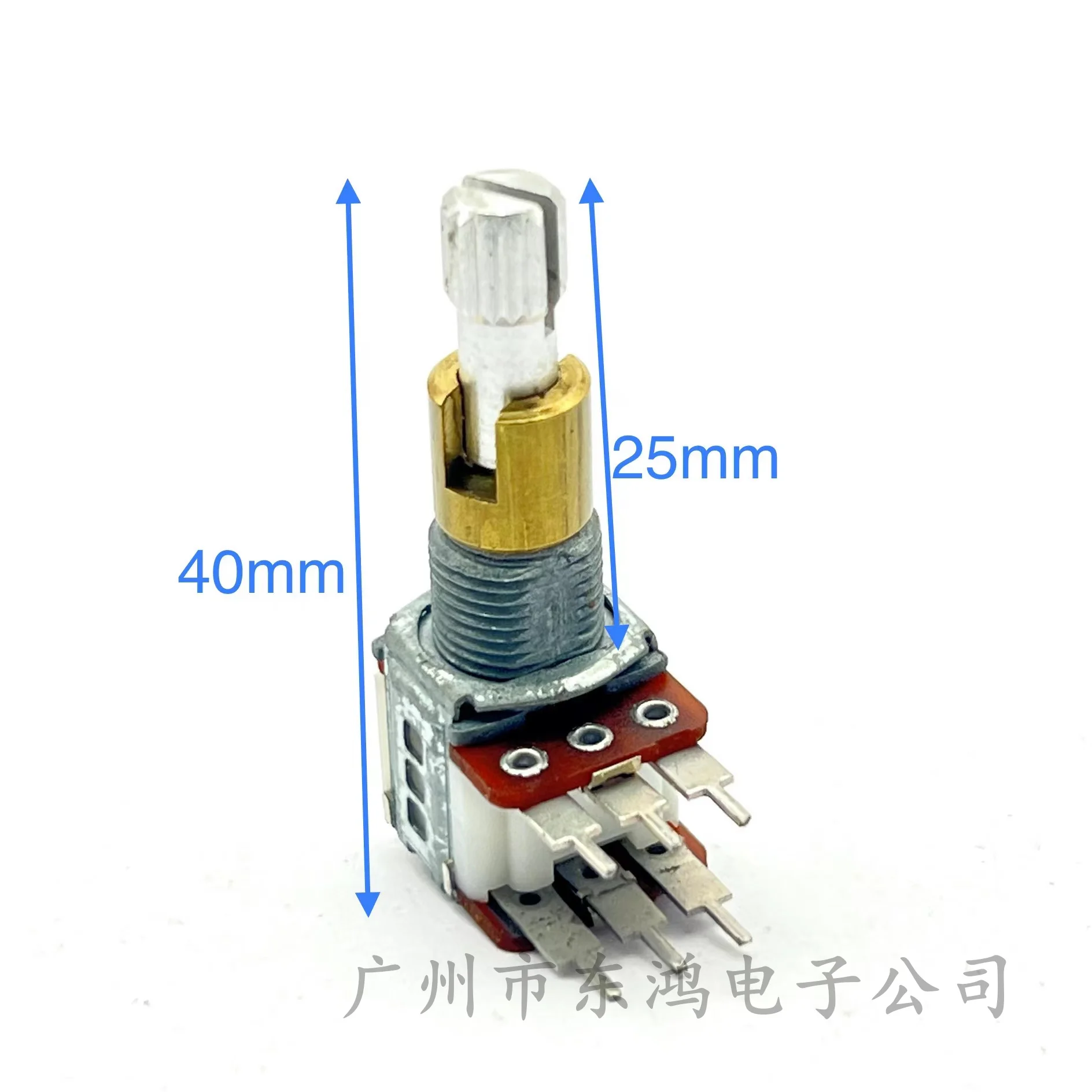 1 pcs. South Korean 12 type double potentiometer B20Kx2 double shaft double adjustable potentiometer shaft length 25mm spline