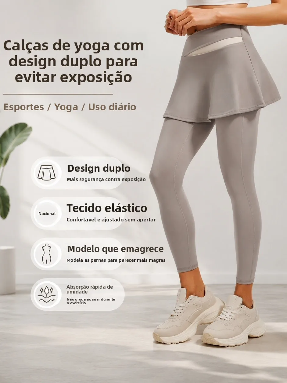 high-waist-fake-two-piece-casual-fitness-yoga-skirt-pants-tummy-control-buttock-enhancing-long-pants-for-women