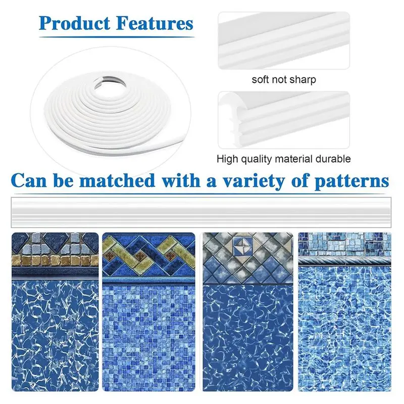 BOFO Pool Liner Lock 120Ft Roll, T-Shape Beaded Wedge For Above Ground Pool, Inground Pool Liner Kit