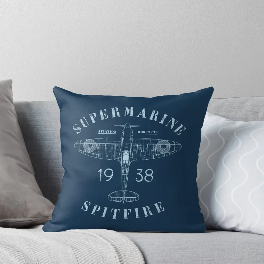 Spitfire Blueprint Throw Pillow luxury decor anime girl Sofa Cushions Pillows Aesthetic pillow