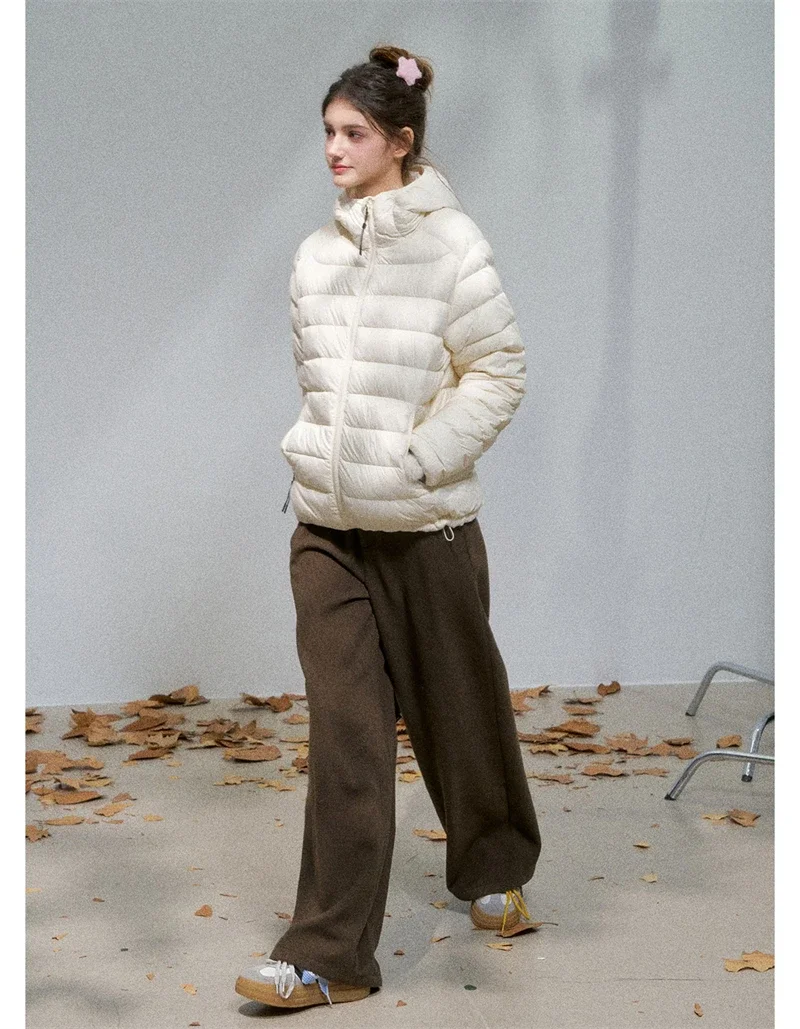 Lightweight Puffer Jacket Women Slim Fit Quilted Thin Winter Coat Hooded Casual Warm Inner Down Outerwear Cotton Parkas куртка