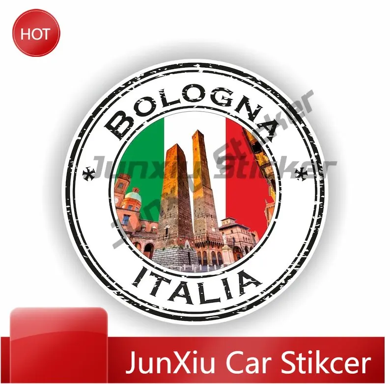 

Bologna Italia Italy Seal Sticker Round High Quality Car Sticker For Motorcycle Boat UV Resistant Decoration Auto Accessories