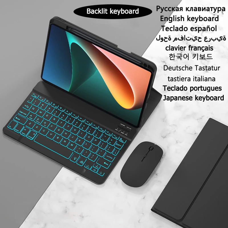 

Backlit Keyboard Case for Funda Xiaomi Pad 6 Case Fabric with Pen Holder Cover for Funda Xiaomi Pad 6 Pro Case Mi Pad 6 Keyboard