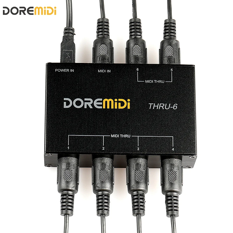 DOREMiDi MIDI THRU 6 Thru Box Controller 1 Input 6 Output Standard MIDI Five-pin Interface