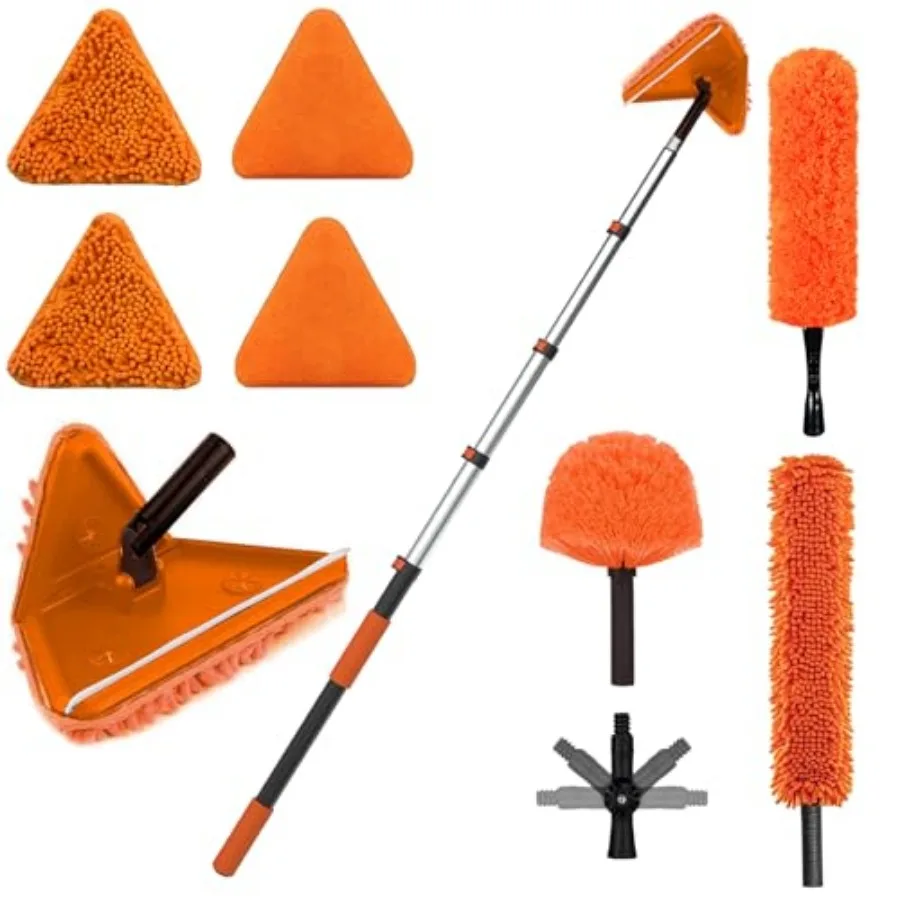 

26Feet Reach Dusters for Cleaning, Ceiling Fan Cleaner Duster with Extension Pole, Wall and Baseboard Cleaner Mop with Handle f