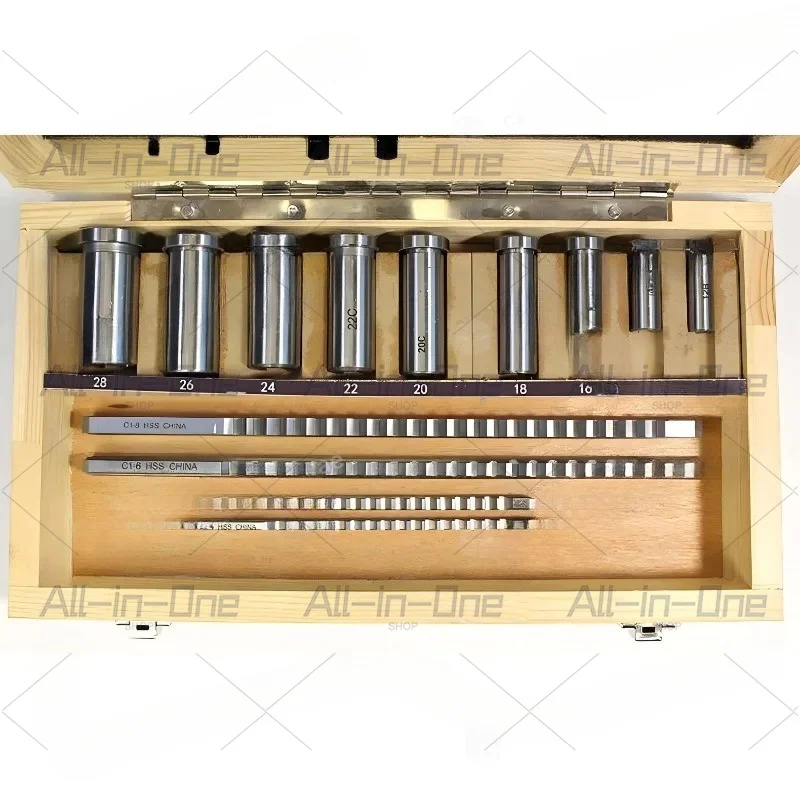 18PCS Metric Broach Set M2  Cutter Kit 6-18mm Bore Broaching Tool for Lathe Milling Machine Woodruff Cutter