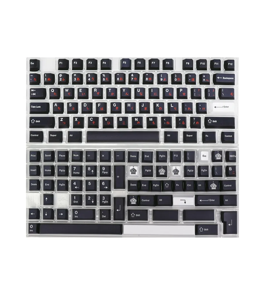 Sublimation Process: Original Factory Height Mechanical Keyboard VGN Black-White-Red Keycaps Japanese Layout PBT Five-Sided