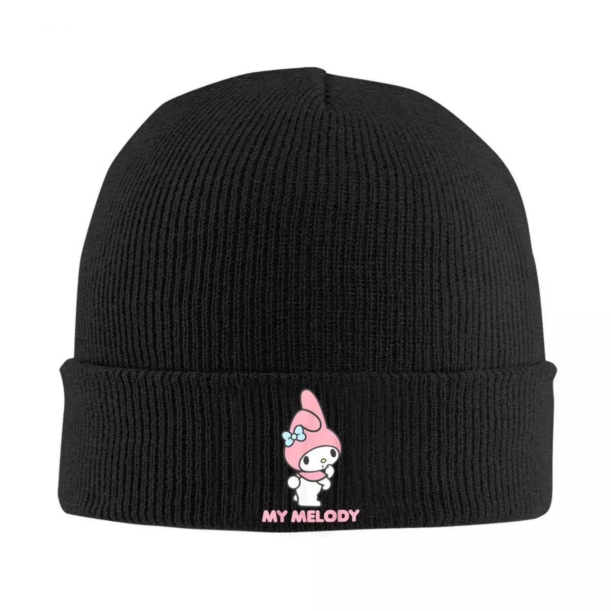 My Melody Backside Logo Bonnet Hats Beanie Hats Custom Skullies Beanies Winter Y2K Cool Men Women Kpop Warm Cap