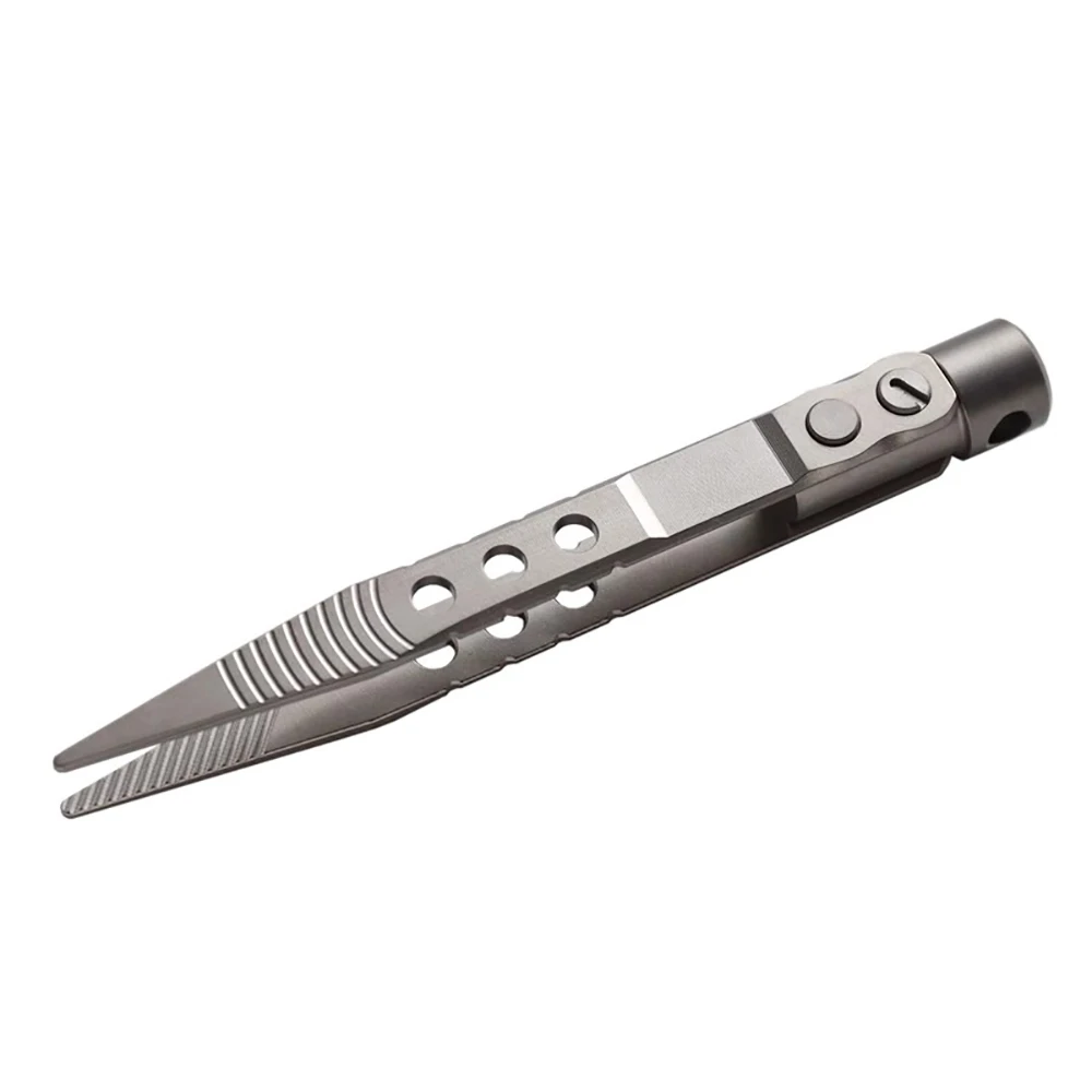 TC4 Titanium EDC Tweezers - Precision Point, Adjustable Tension, Non-Slip, Anti-Corrosion - DIY & Craft Tool (91mm)