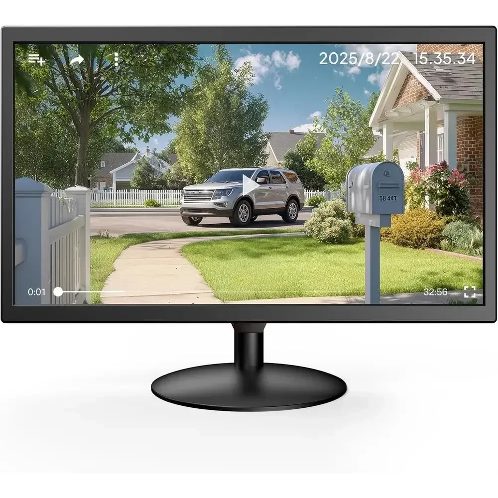 Security Camera Monitor 22-inch, 1080P FHD 75Hz LED PC Screen with HDMI VGA AV BNC USB Inputs, Built- in Speakers, Video Monitor