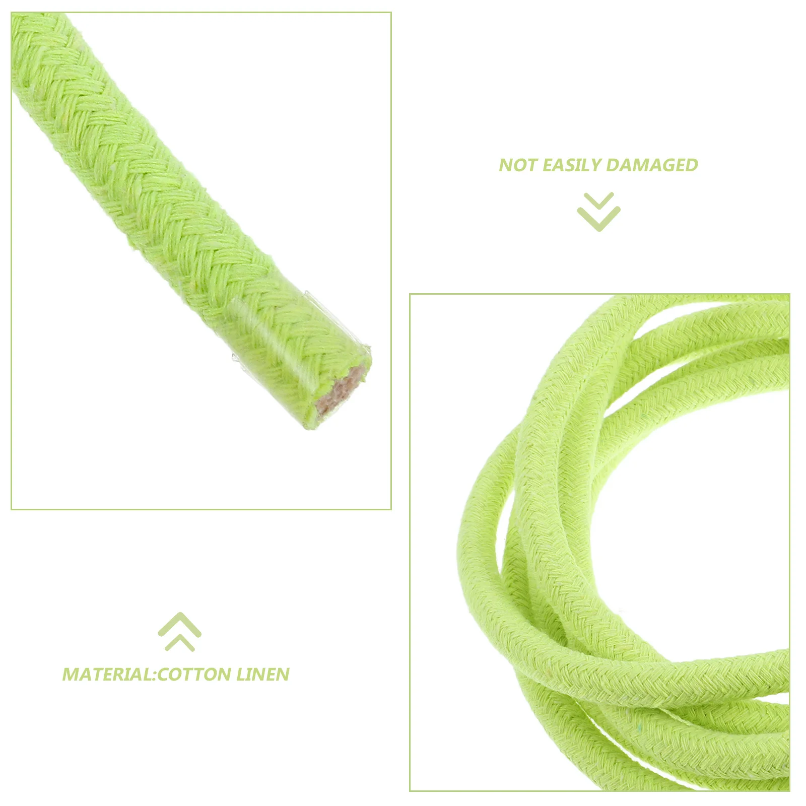TOKIDNY Jump Rope for Gymnastics Sport with Counter Cotton Linen Green Skipping Fitness Exercise
