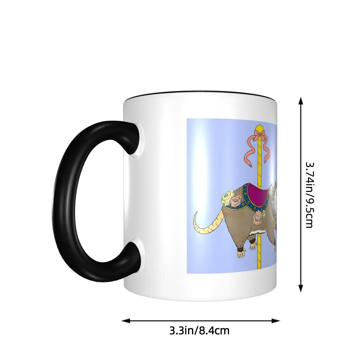 Opossum Carousel Mug Funny Ceramic Coffee Cups Tea Mugs Milk Cup Drinkware Gifts for Friends