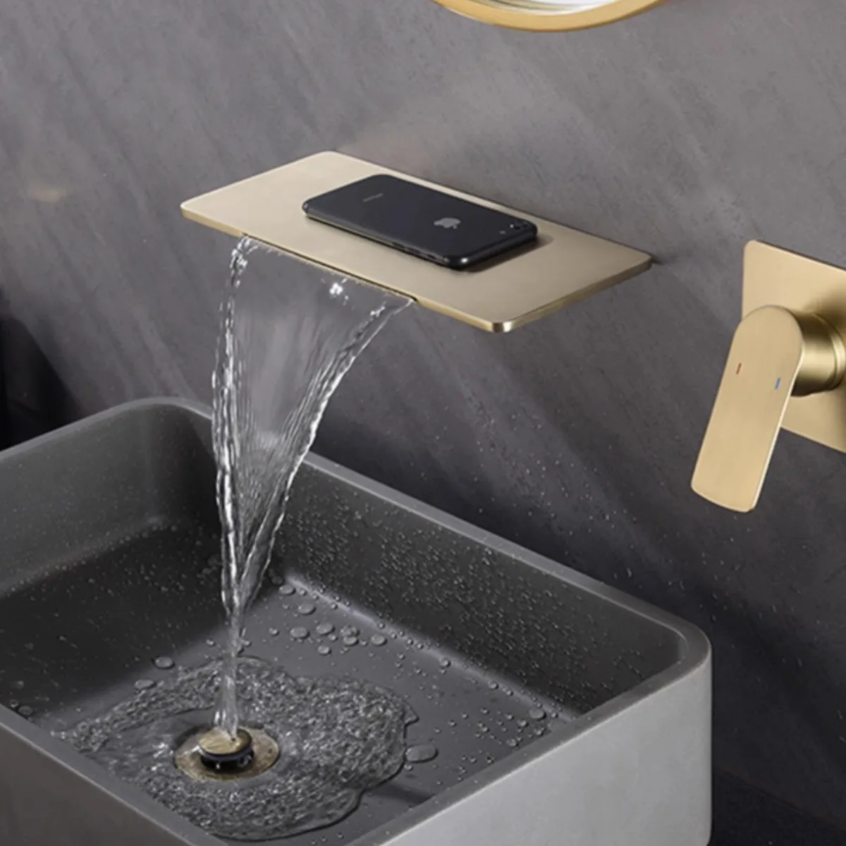 

#Modern Household Wall Mounted Concealed Single Holes Hot And Cold Mixed Stainless Steel kitchen Sink Faucet