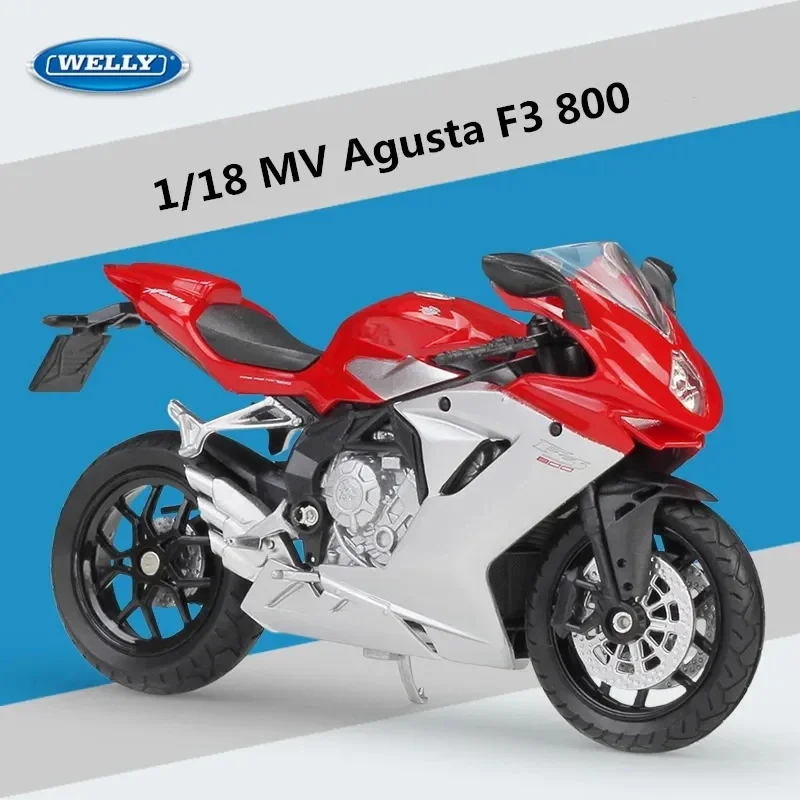 1:18 WELLY MV Agusta F3 800 Alloy Diecast Motorcycle Model Simulation Metal Toy Racing Motorcycle Model Collection Gifts Toys