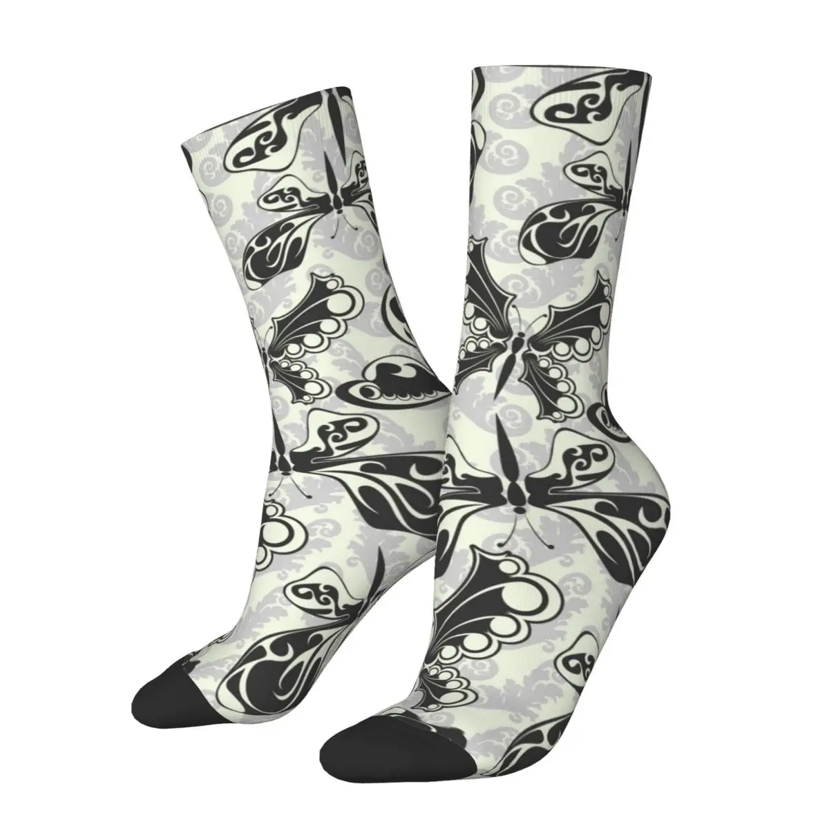 Happy Vintage Retro Butterflies Crazy Men's Socks Unisex Street Style Pattern Printed Novelty Crew Sock Boys Gift