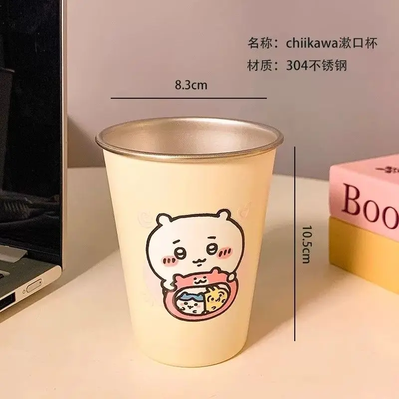 New Chiikawa Cartoon 304 Stainless Steel Rinse Cup Cute Kids Children Couple Lovers Toothbrush Cup Household Drinking Cup