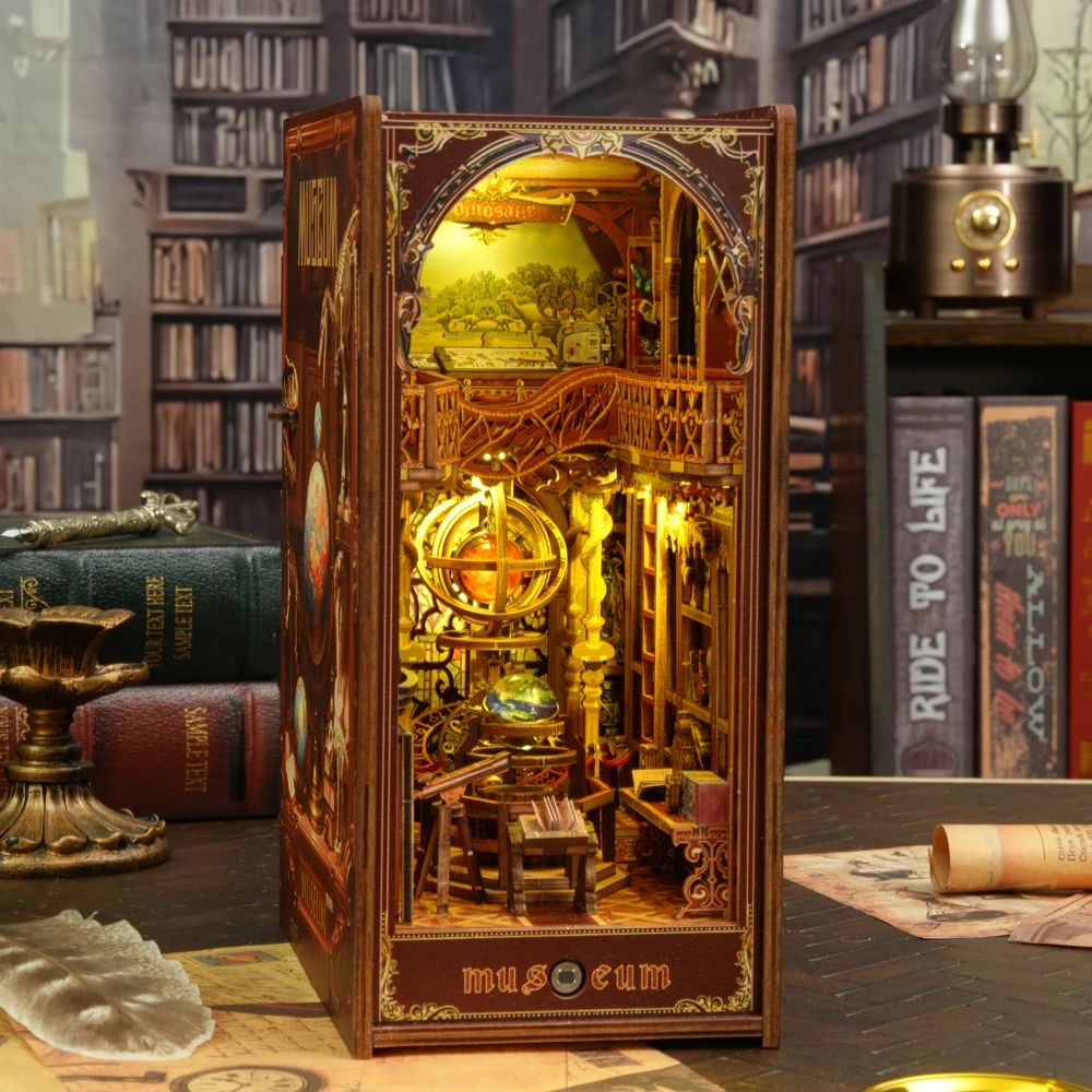 

Набор для сборки миниатюрной деревянной книжной полки FurHaven в стиле ретро DIY: фигурки, украшения для книжной полки, подарок для взрослых