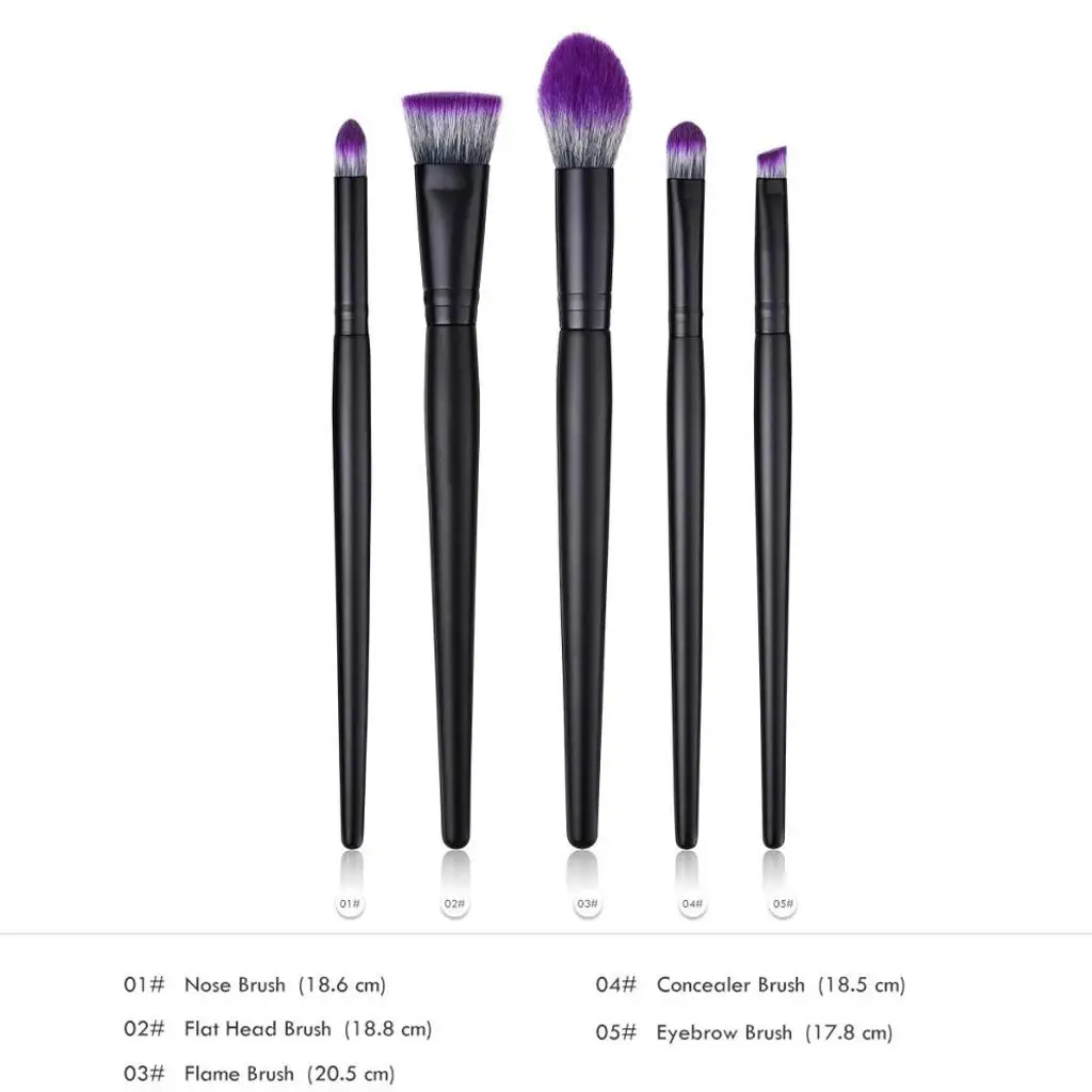 Ensemble de pinceaux pour fard à paupières, brosse à flamme en Nylon souple, outils de maquillage complets pour débutants et professionnels