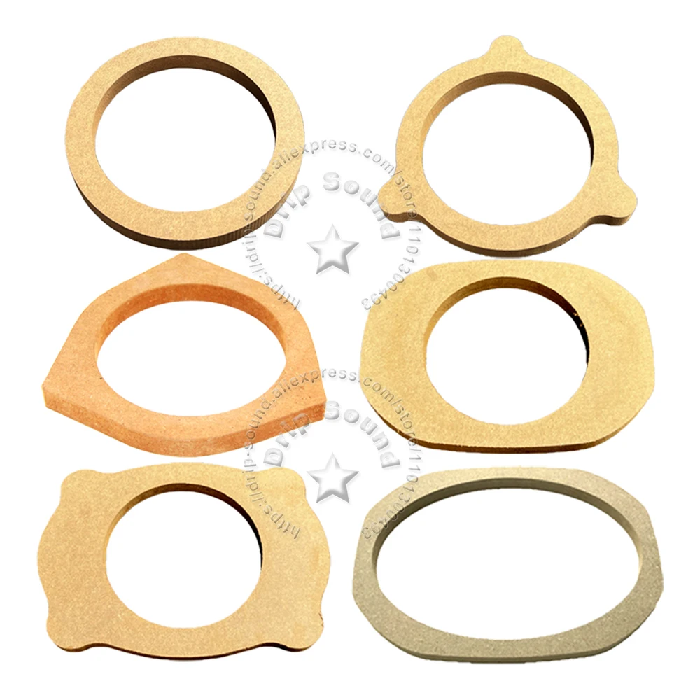 Pierścień dystansowy do głośników MDF 4"/5"/6.5"/6"x9" do 6.5"/6"x9" cali, drewniany, antywibracyjny adapter montażowy do zestawów modyfikacji audio samochodowego.