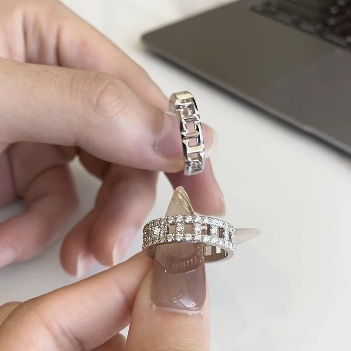 

S925 Стерлингового Серебра Роскошные Ювелирные Изделия Мужчины и Женщины Обручальное Кольцо Мода Усовершенствованное Гальваника Розовое Золото Банкетные Аксессуары