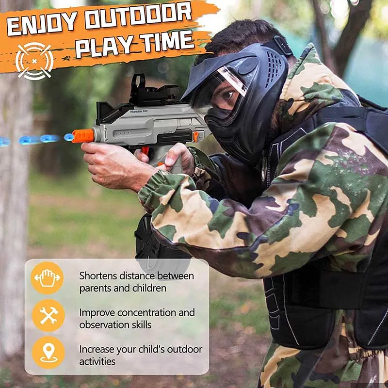 Elektryczny pistolet na kulki splatter UZI, szybki, automatyczny, z prędkością od 180 FPS i zasięgiem ponad 150 stóp.
