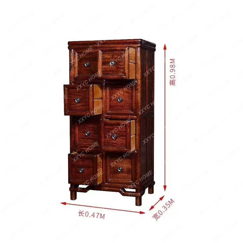 Mahogany furniture rosewood black red sandalwood bright eight draws, storage, lockers all solid wood simple