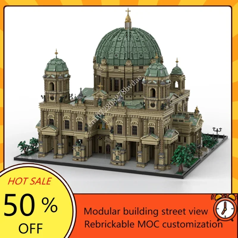 71407PCS Berlin Cathedral Modular MOC Creative street view Model Building Blocks Architecture Education Assembly Model Toys Gift