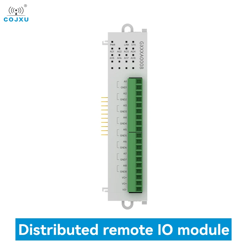 

8AO Распределенный модуль удаленного ввода-вывода Модуль расширения Modbus TCP/RTU COJXU GXXXA0008 Аналоговый переключатель Сборный светодиодный индикатор